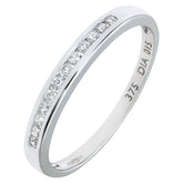 0.15 Channel Set Round Diamond Half Eternity Ring in UK Hallmarked 9ct White Gold